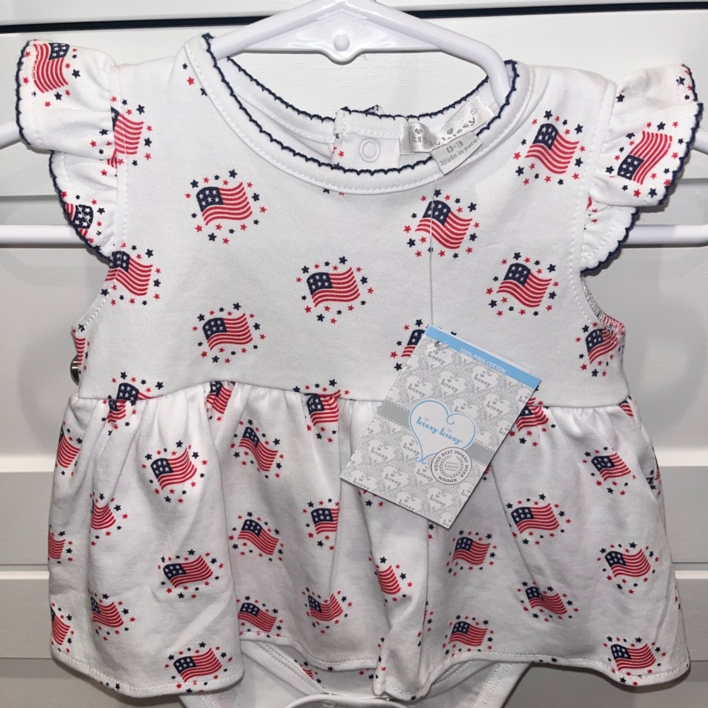 Kissy Kissy White Matching Set with Ruffled Sleeves